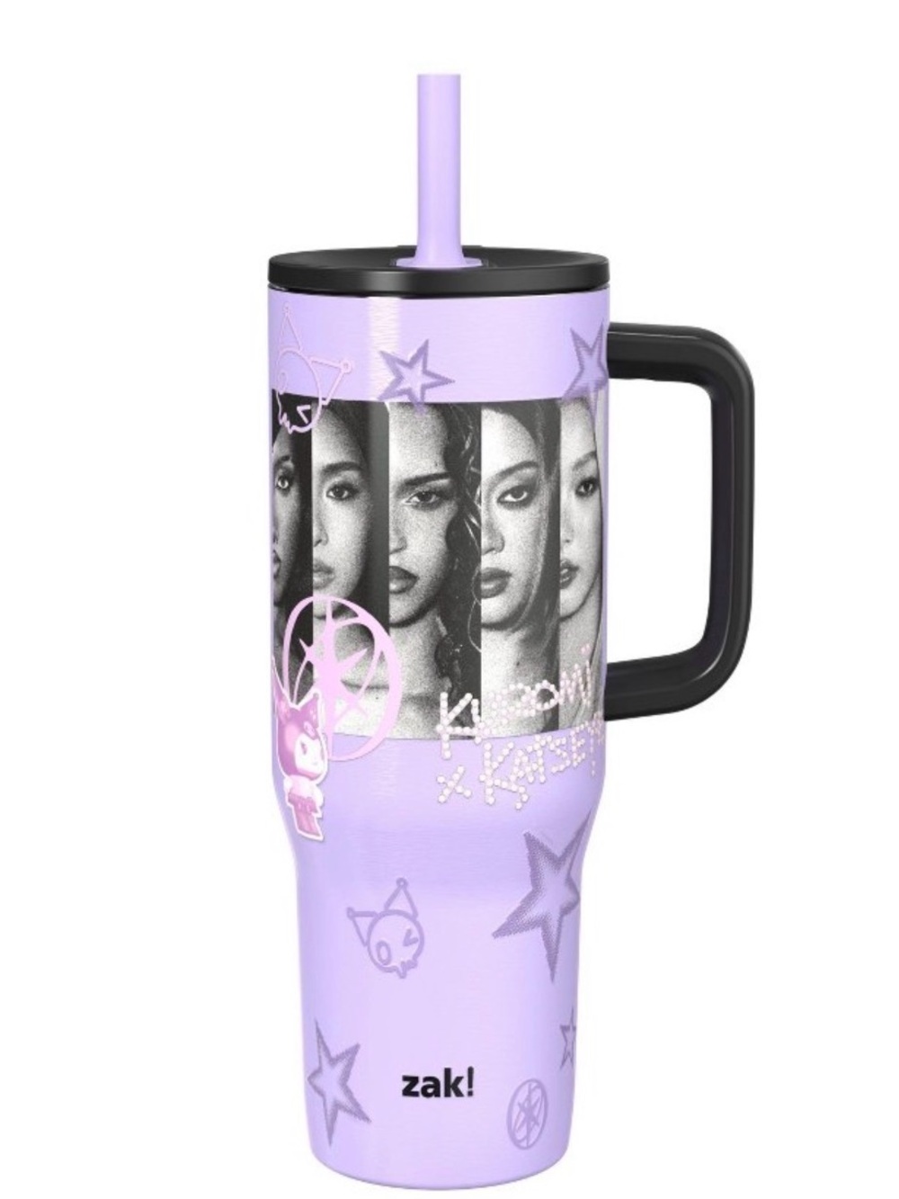 NWT Katseye & Kuromi Zak! Travel Tumbler with Straw & Handle